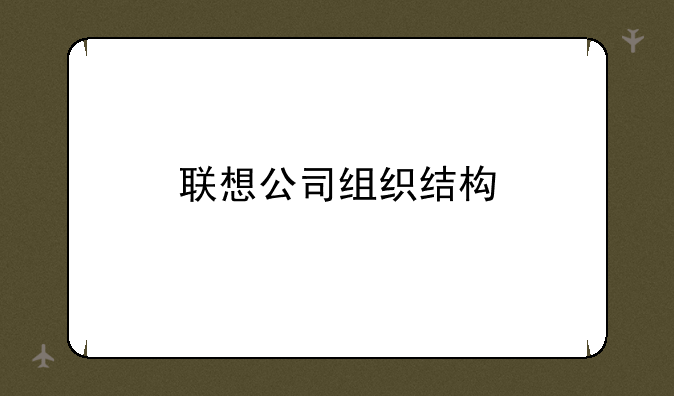 联想公司组织结构
