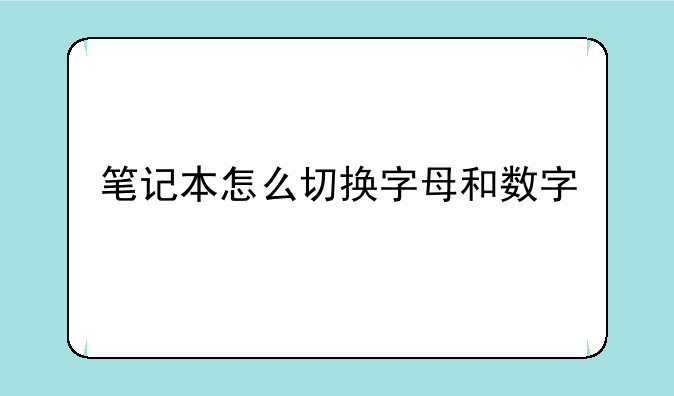 笔记本怎么切换字母和数字