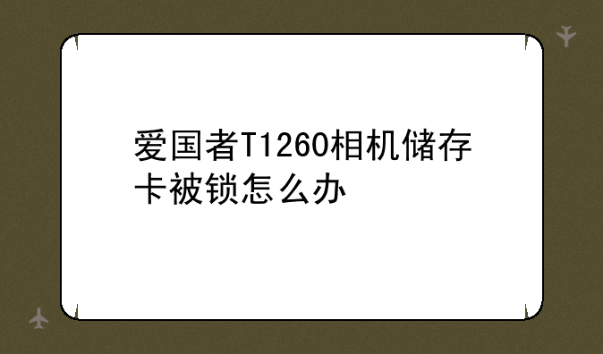 爱国者T1260相机储存卡被锁怎么办