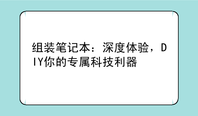 组装笔记本：深度体验，DIY你的专属科技利器