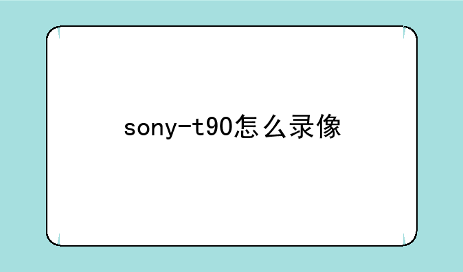 sony-t90怎么录像