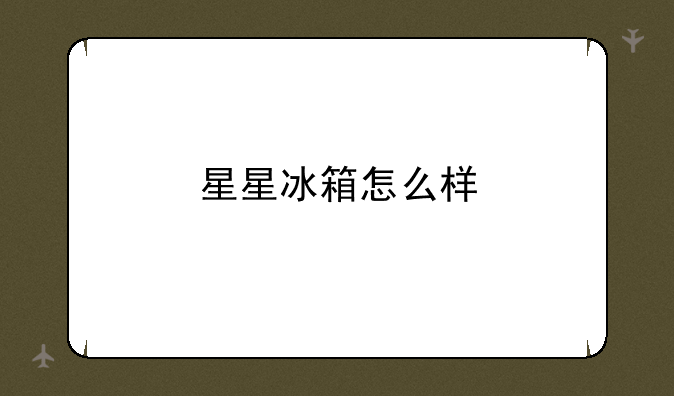 星星冰箱怎么样
