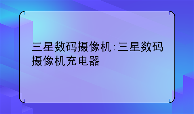 三星数码摄像机:三星数码摄像机充电器