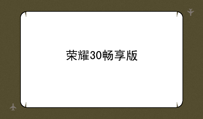 荣耀30畅享版
